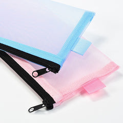 Mesh Pencil Bag Transparent Stationery Bag Pencil Storage Portable Case