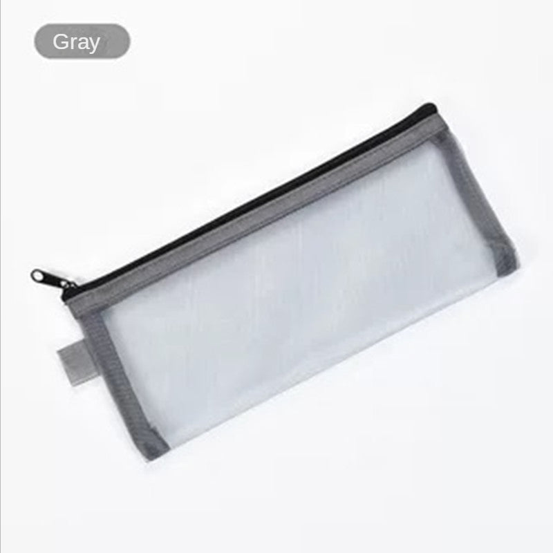 Mesh Pencil Bag Transparent Stationery Bag Pencil Storage Portable Case