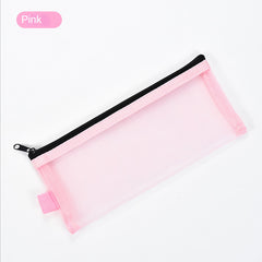 Mesh Pencil Bag Transparent Stationery Bag Pencil Storage Portable Case