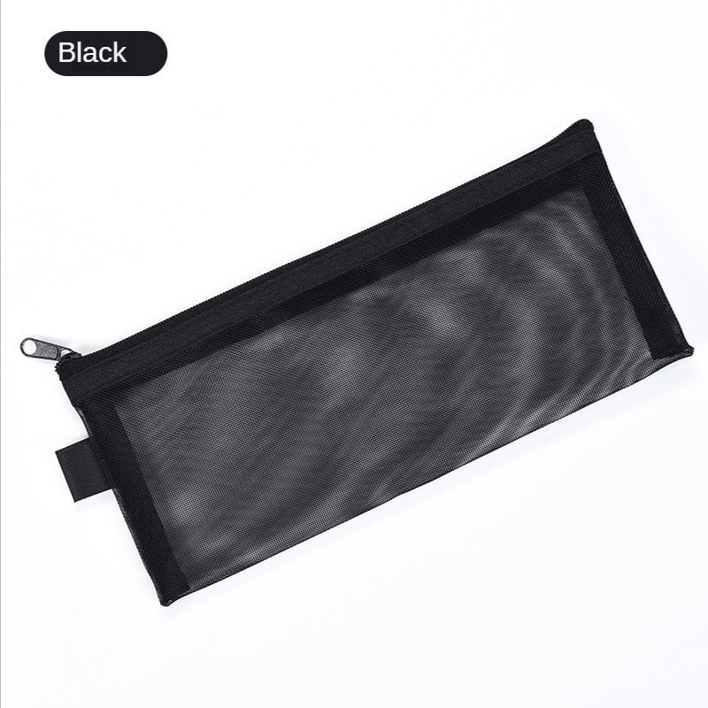 Mesh Pencil Bag Transparent Stationery Bag Pencil Storage Portable Case