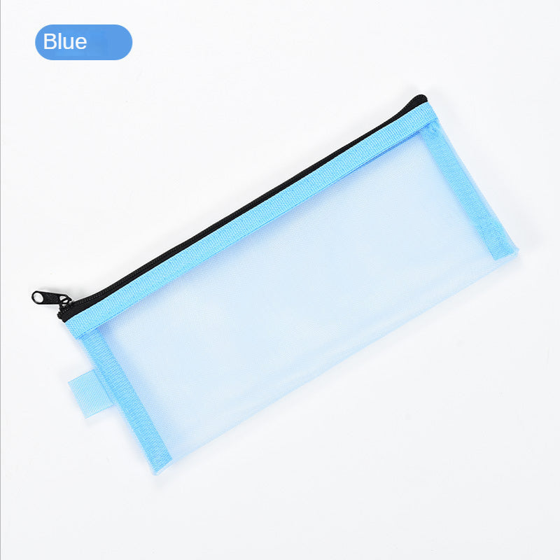 Mesh Pencil Bag Transparent Stationery Bag Pencil Storage Portable Case