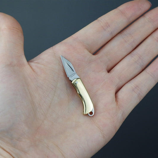 Mini Brass Folding Folder Pocket Keychain Keyring