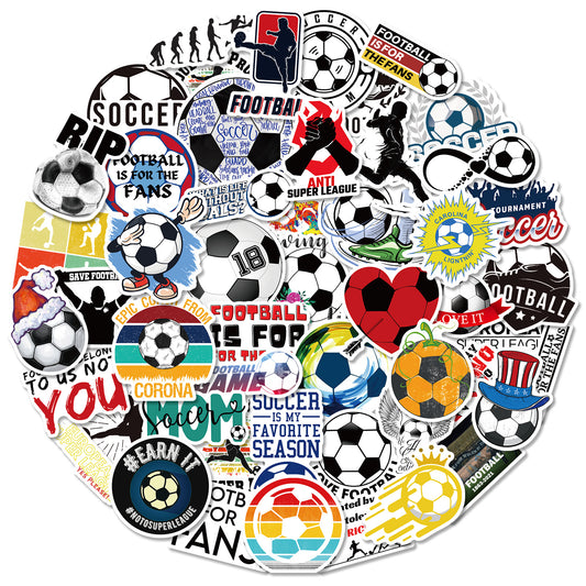 50pcs Football Sports Water-Resistant Sticker Cartoon DIY Creative Toys