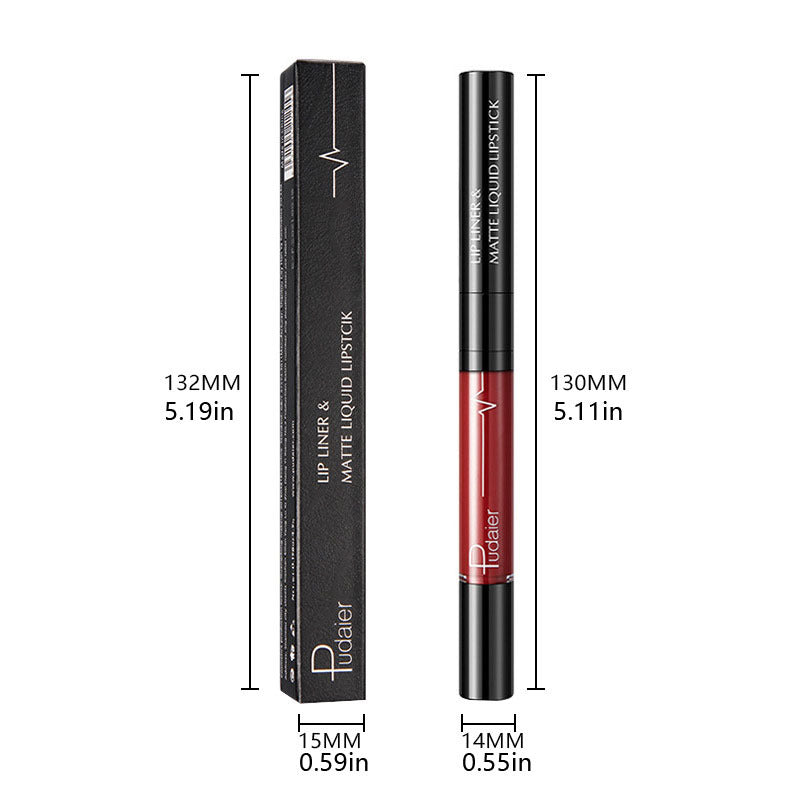 Waterproof Double Headed Lip Liner Stick Pen Gloss Set