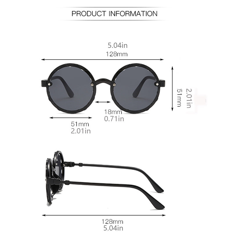 Y2K Round Sunglasses Lightweight Sun Protection