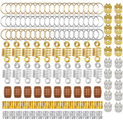 140PCS Hair Braids Ring Adjustable Hair Jewelry Rings Golden/Silver Hair Braid