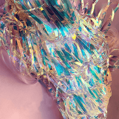 Clear Fringe Curtains Colorful Gradient Rain Curtain