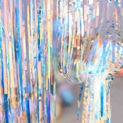 Clear Fringe Curtains Colorful Gradient Rain Curtain