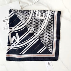 Letter Print Scarf Casual Silk Square Neckerchief Head Wrap Sunscreen Shawl
