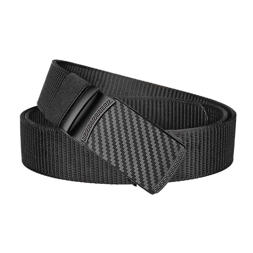 Men's Ratchet Belt Golf Belt Quick Release Automatic Slide Buckle Nylon Web
