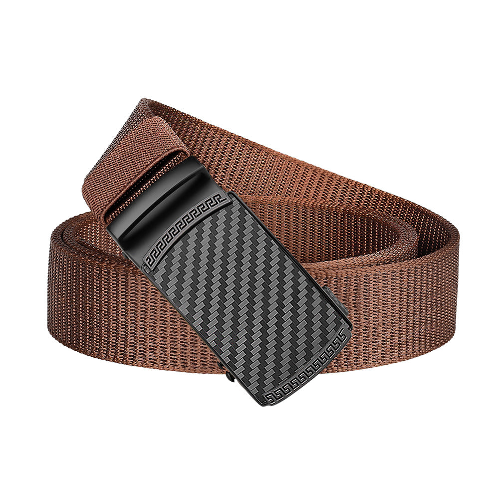 Men's Ratchet Belt Golf Belt Quick Release Automatic Slide Buckle Nylon Web