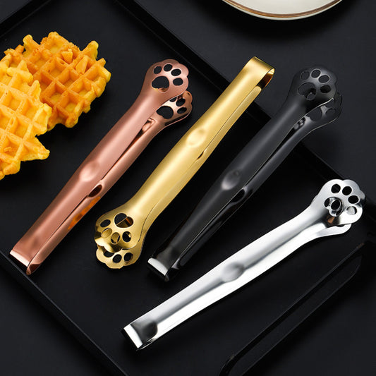 Animal Paw Stainless Steel Food Tongs Cooking Clip for BBQ Salad Steak Bread