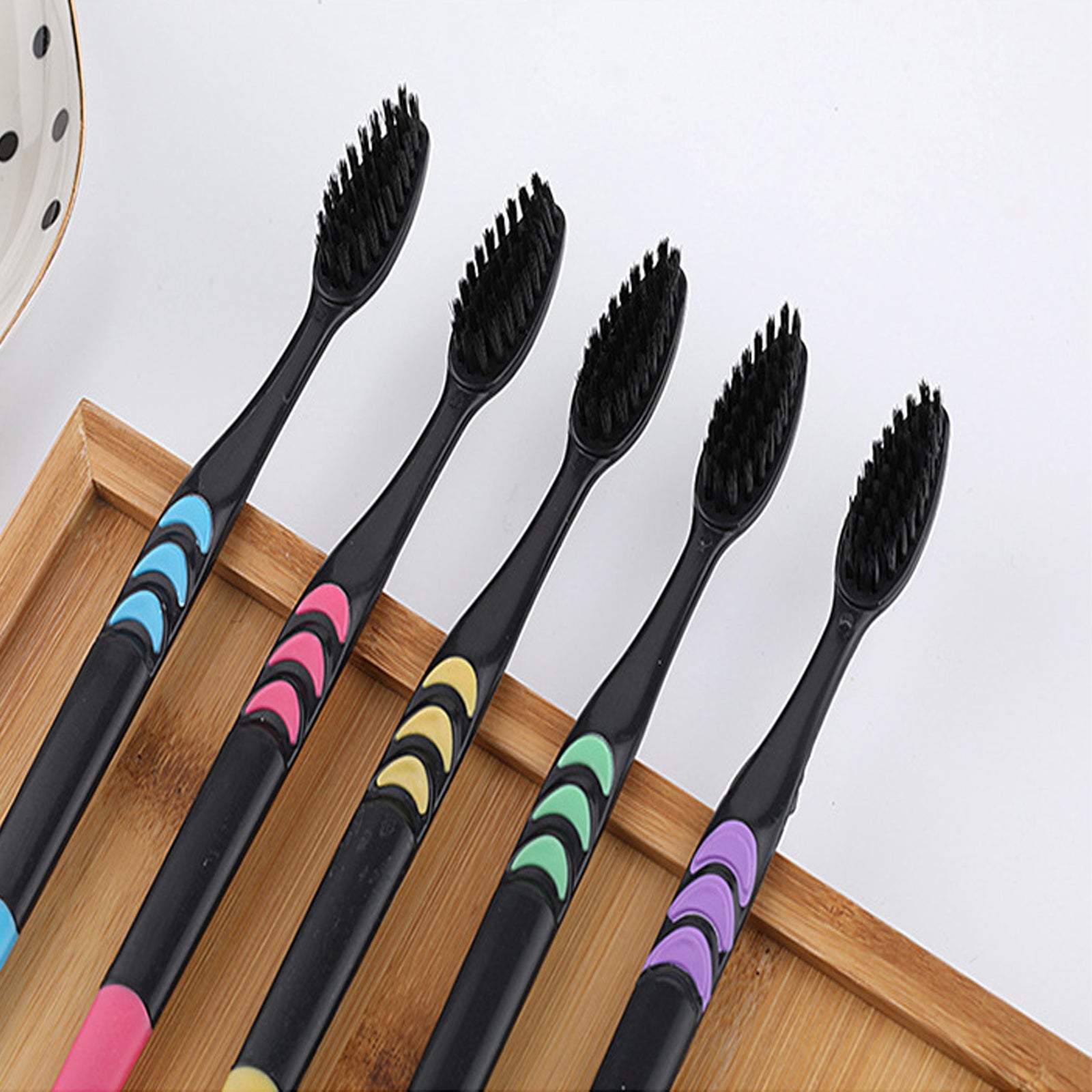 10pcs Bamboo Charcoal Toothbrush Set for Adults