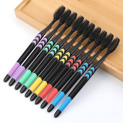 10pcs Bamboo Charcoal Toothbrush Set for Adults