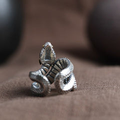Retro 925 Silver Snake Ring Zodiac Niche Jewelry