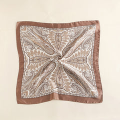 Paisley Print Scarf Solid Square Neckerchief Head Wrap Sunscreen Shawl