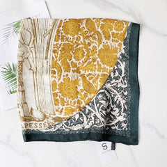 Vintage Print Scarf Casual Square Neckerchief Head Wrap Shawl