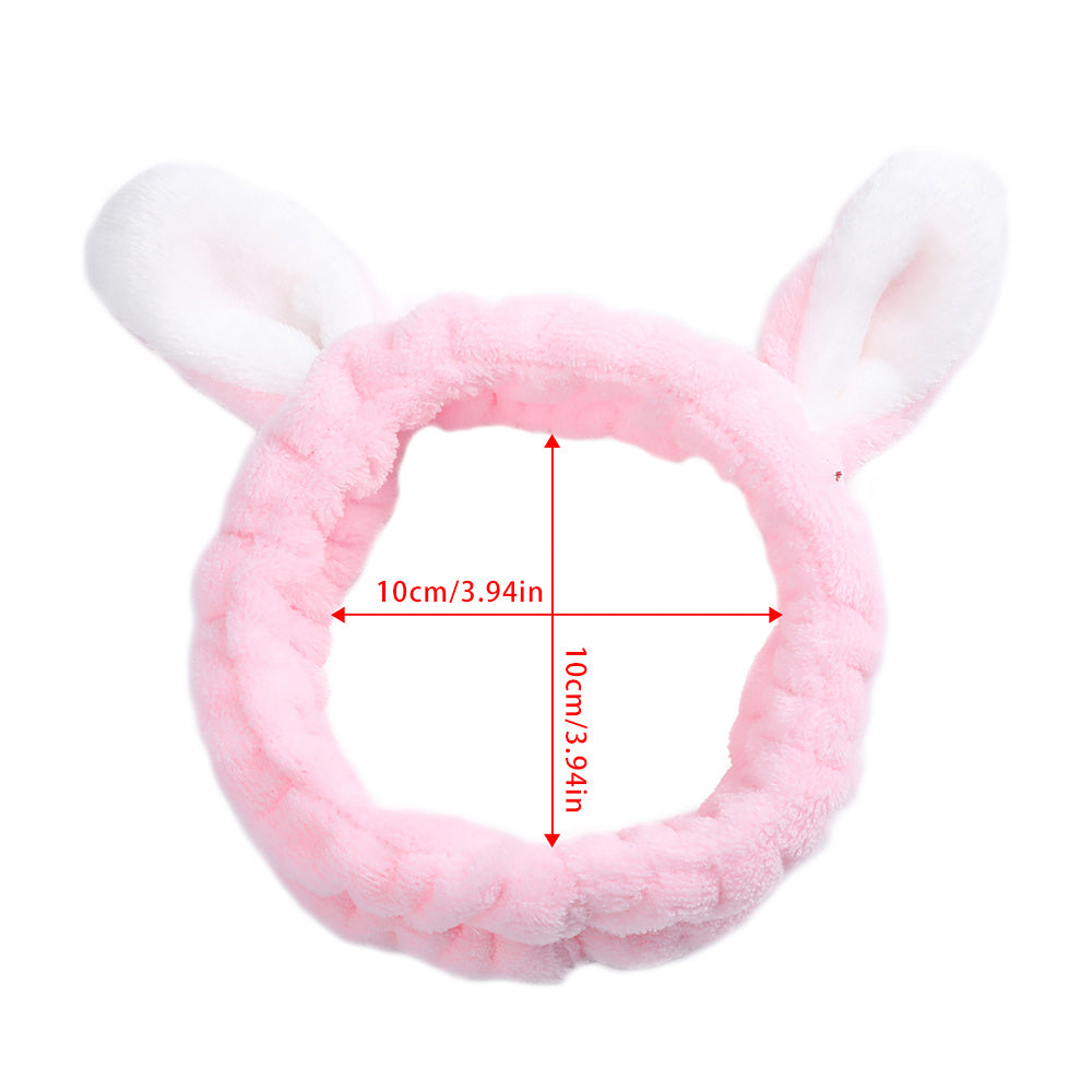 Easter Rabbit Ear Headband Wash Face Makeup Spa Hair Band Headwrap