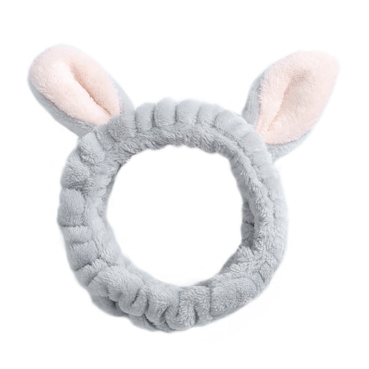 Easter Rabbit Ear Headband Wash Face Makeup Spa Hair Band Headwrap