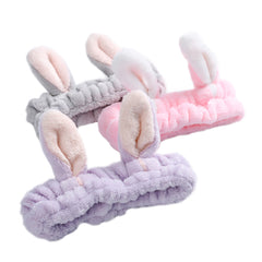 Easter Rabbit Ear Headband Wash Face Makeup Spa Hair Band Headwrap