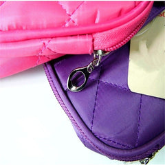 Women's Solid Cosmetic Bag Quilted Detail Hand Bag For Travel