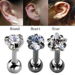 Star Shape Zircon Stud Earrings, Piercing Body Jewelry