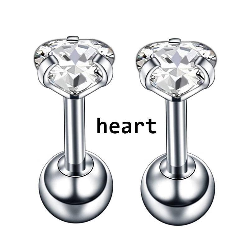 Star Shape Zircon Stud Earrings, Piercing Body Jewelry