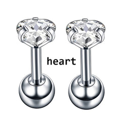 Star Shape Zircon Stud Earrings, Piercing Body Jewelry