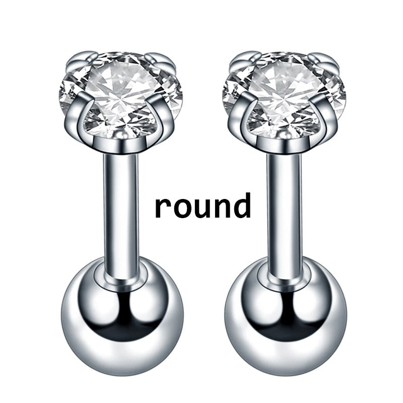 Star Shape Zircon Stud Earrings, Piercing Body Jewelry
