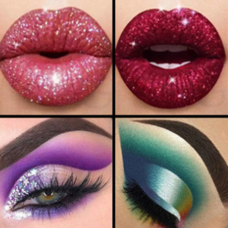 Long Lasting Matte and Polarized Glitter Eyeshadow and Lip Pencil