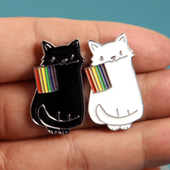 Anime And Rainbow Cat Brooch