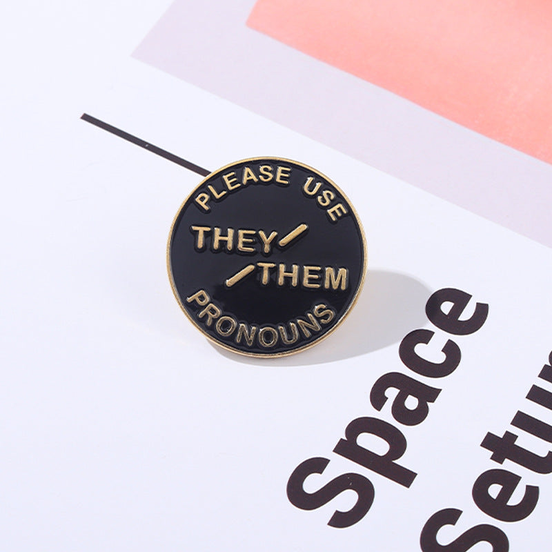 Alloy Brooch With English Letters Ins