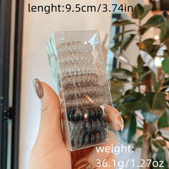 9pcs Coil Wire Hair Tie Non Slip Hair Rope Ponytail Holder