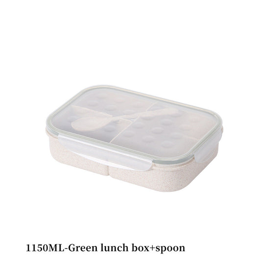 Portable 3 Grid Lunch Box with Fork & Spoon