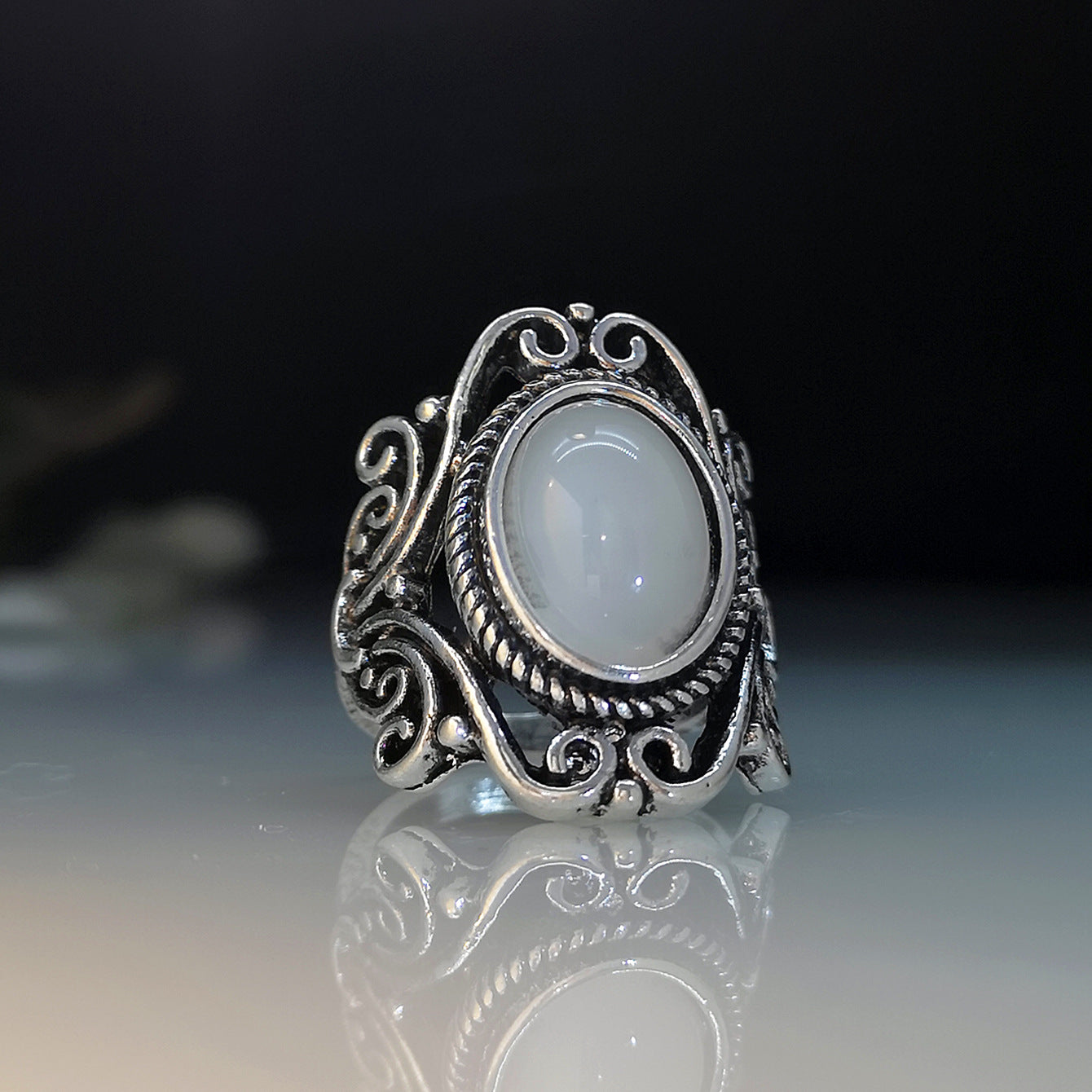 Vintage Moonstone Ring Wedding Jewelry