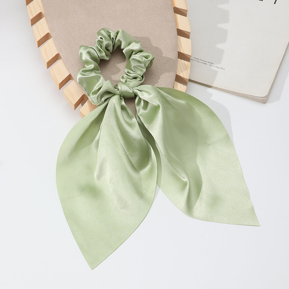Silk Scarf Hair Tie Non Slip Scrunchie Ponytail Holder Elastic Headwear
