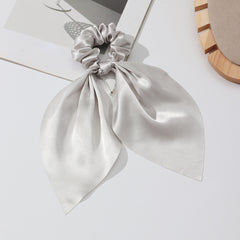 Silk Scarf Hair Tie Non Slip Scrunchie Ponytail Holder Elastic Headwear