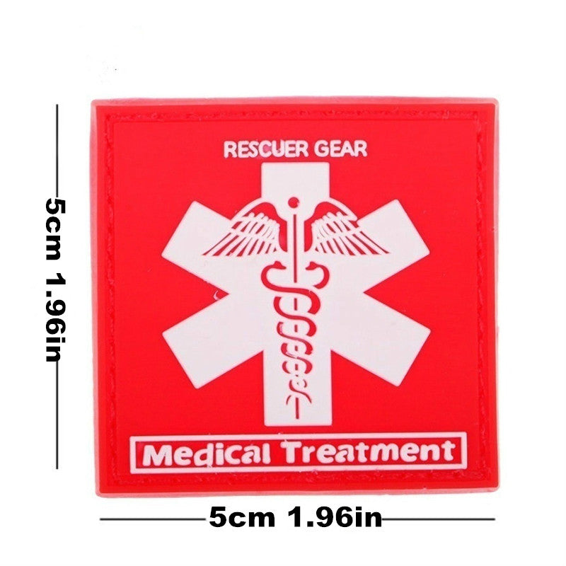 Men's PVC Rubber Army Military Patch Hook Patches Armbands