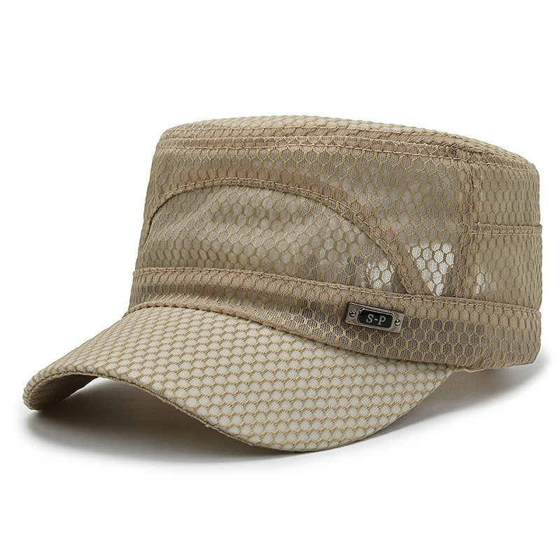 Men's Breathable Flat Top Hat Outdoor Sunscreen Cap