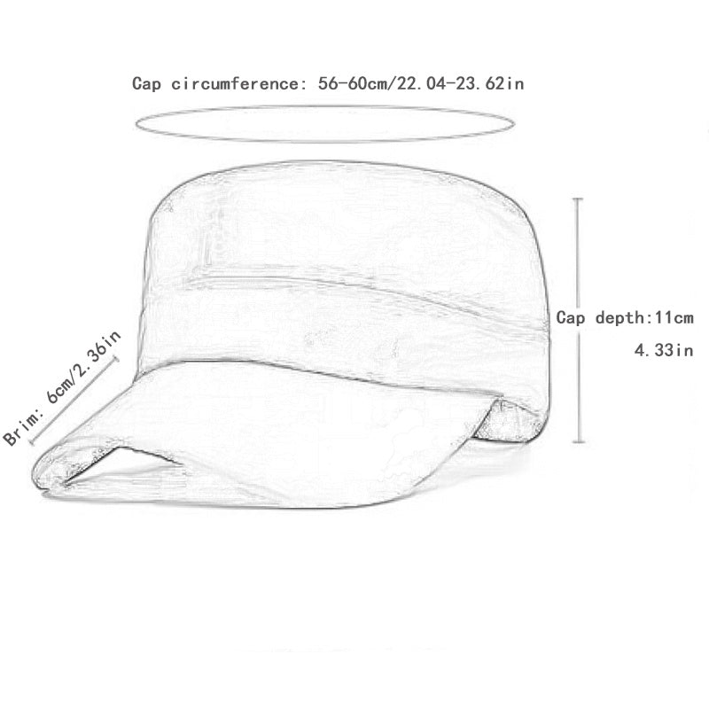 Men's Breathable Flat Top Hat Outdoor Sunscreen Cap