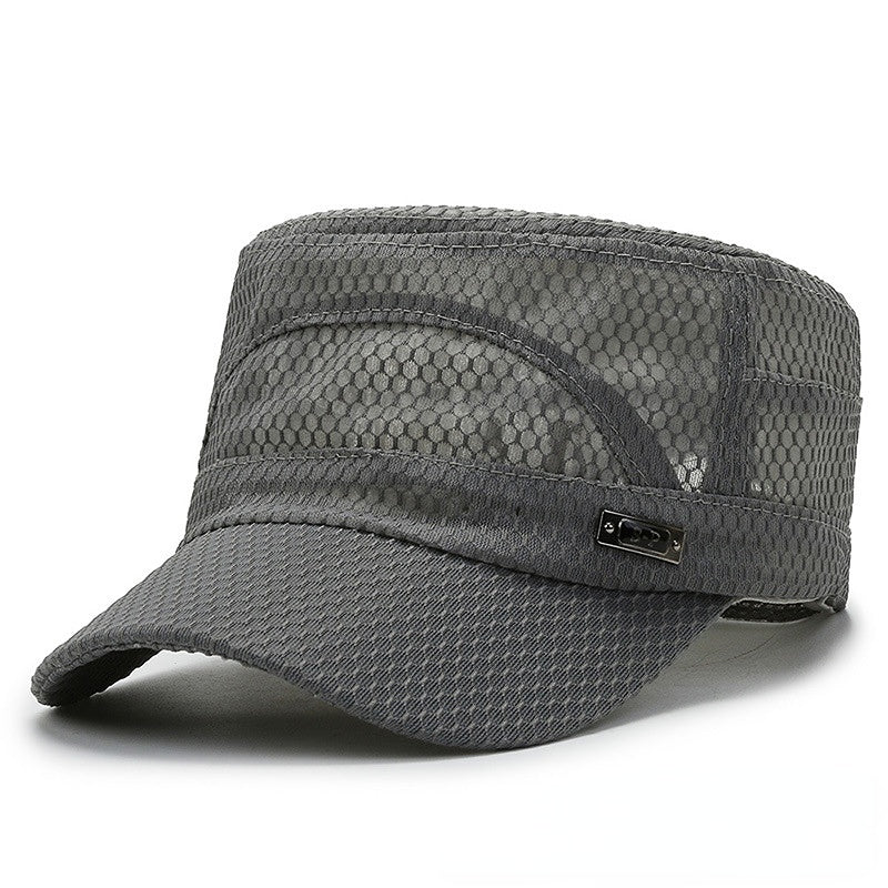 Men's Breathable Flat Top Hat Outdoor Sunscreen Cap