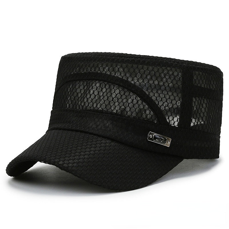 Men's Breathable Flat Top Hat Outdoor Sunscreen Cap