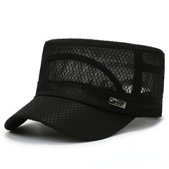 Men's Breathable Flat Top Hat Outdoor Sunscreen Cap
