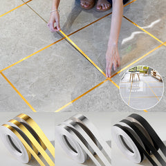 Golden & Silver Self-Adhesive Tile Sticker Tape for Floor & Wall Gap Seal Strip