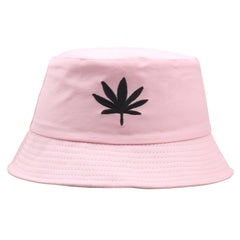 Leaf Embroidery Bucket Hats Solid Hip Hop Basin Hat Foldable Sunscreen
