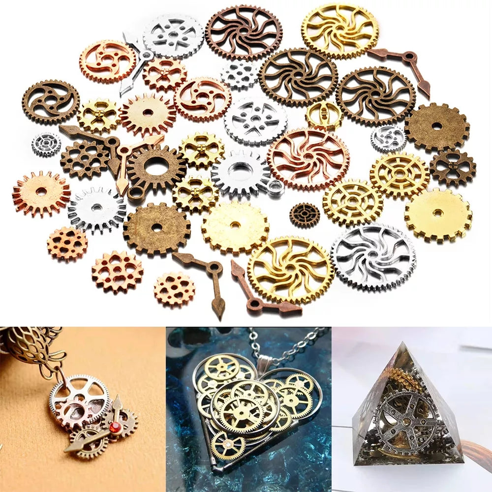 50g Metal Gear Clock Jewelry UV Resin Epoxy Mold Fill