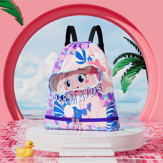 Waterproof Kids Swimming Bag Wet/Dry Separation Storage Backpack