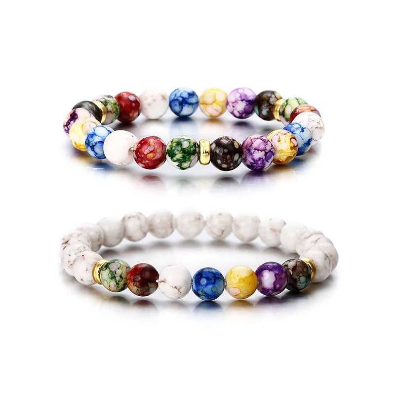 7 Chakra Stone Bracelet Yoga Balance Energy Beads Bangle