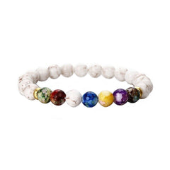 7 Chakra Stone Bracelet Yoga Balance Energy Beads Bangle