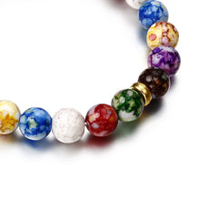 7 Chakra Stone Bracelet Yoga Balance Energy Beads Bangle